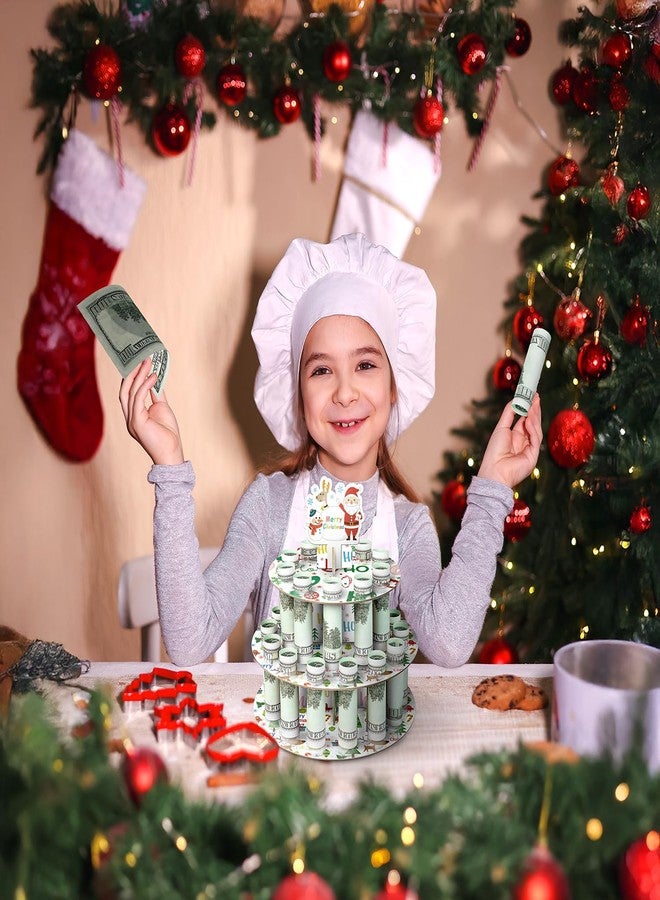 XiaosRen 1PCS Cardboard White Christmas Money Holder with 24 Holes, Cash Holder for Placing Money Gifts Xmas Holiday Table Decorations. - Image 4